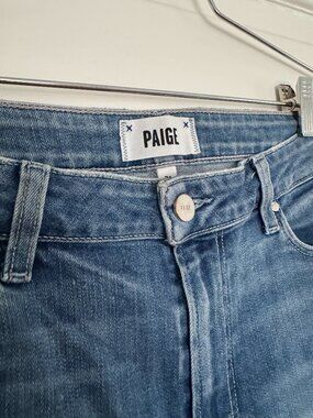 PAIGE Hoxton Crop Women's Distressed / Ripped Ankle-Length Blue Jeans - 31